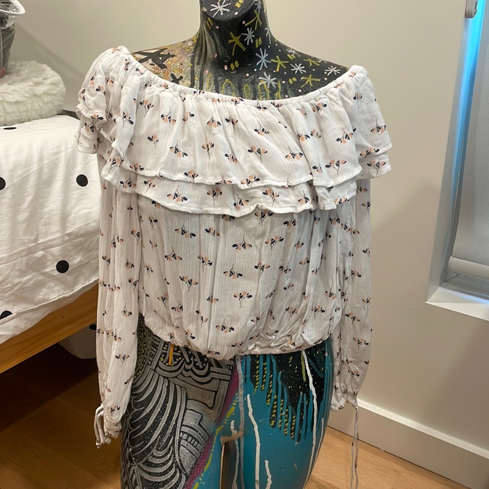 A&F off the shoulder floral top